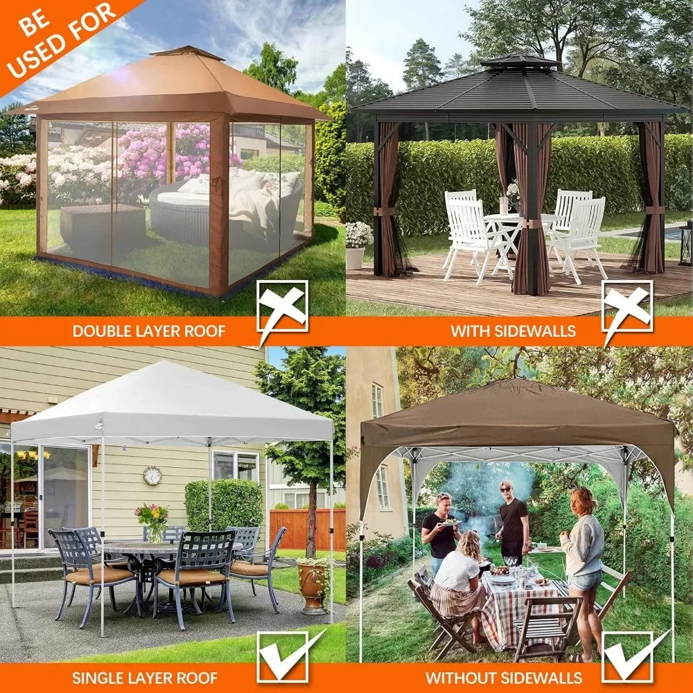 Mosquito Netting Outdoor Screen House Tent Screen Wall with Zipper for Camping, Patio, 10x 10 Gazebo and Tent