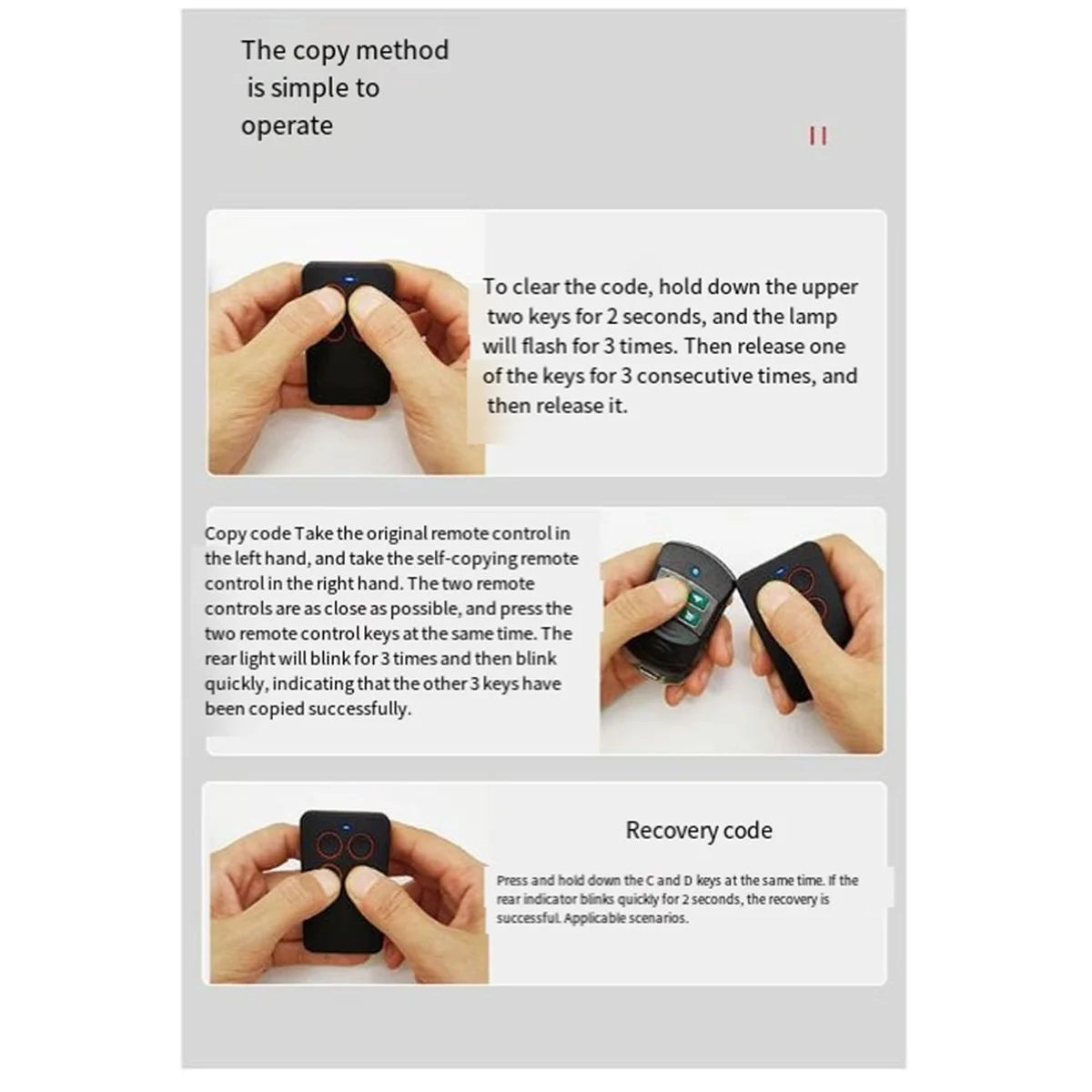 Smart Home Clone Remote Control 433MHz Automatic Copy Remote Control Multi-Frequency Wireless Cloning Garage Door Opener