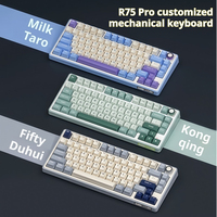 RK R75 Pro Mechanical Keyboard Customization Wireless Three Mode Connection Full Key Hot Swappable Gasket Structure Esports Cool