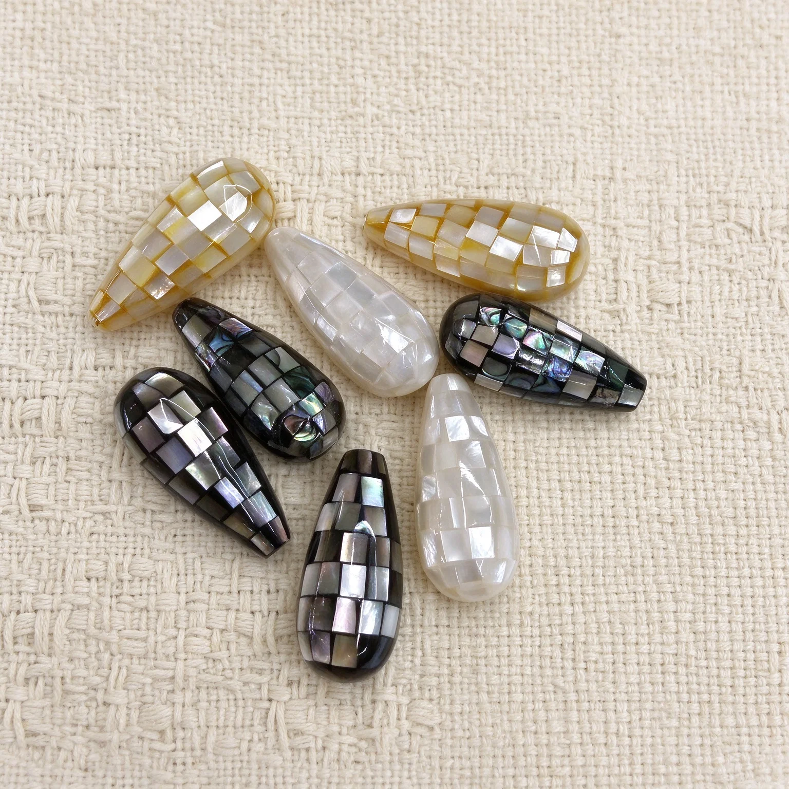 Mosaic Black Butterfly Shell Water Drop Pendant Natural MOP Teardrop Beads For DIY Handmade Necklace Jewelry Accessories
