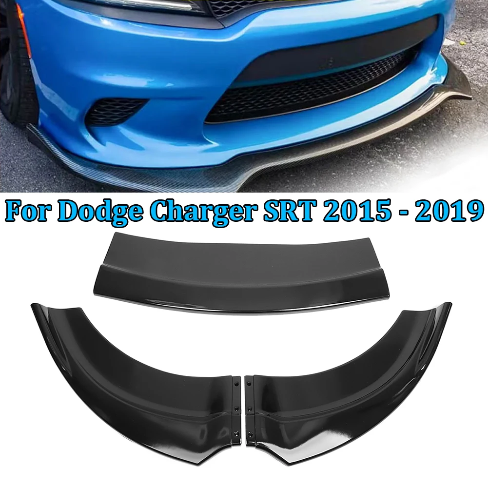 

For Dodge Charger SRT 2015 - 2019 Car Front Bumper Lip Spoiler Lower Air Vent Corner Side Splitter Cover Guard Body Kit