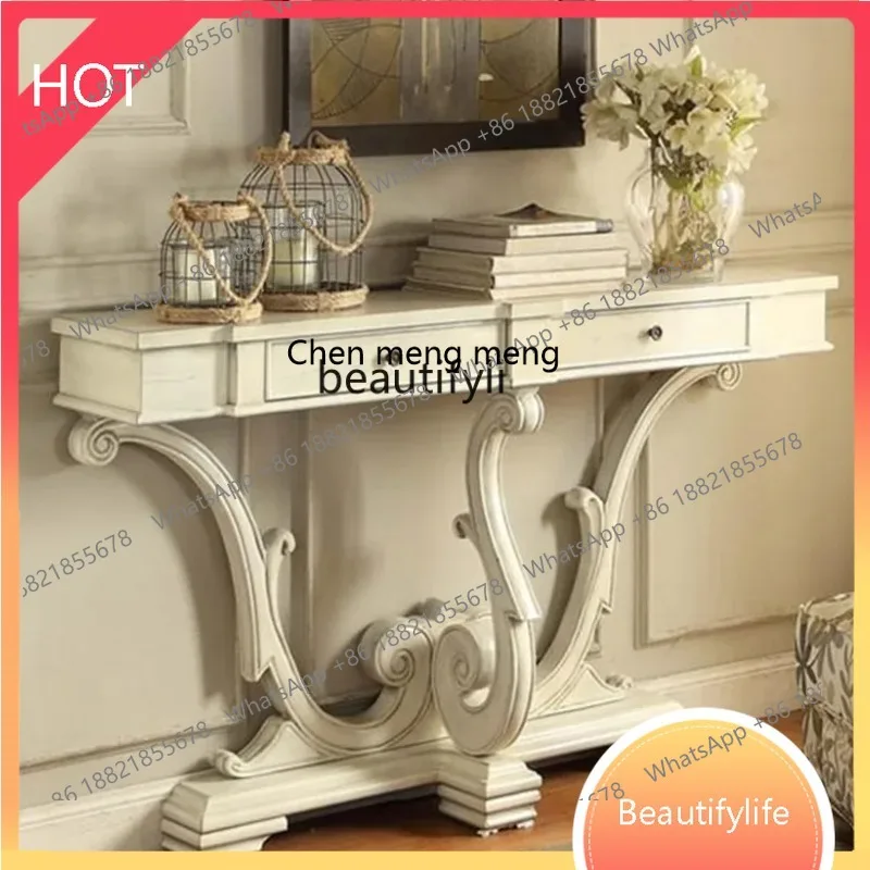 

newAmerican Country Retro Solid Wood Console Tables Curio Cabinet Simple Lobby Entrance Cabinet Ultra-Thinss1001