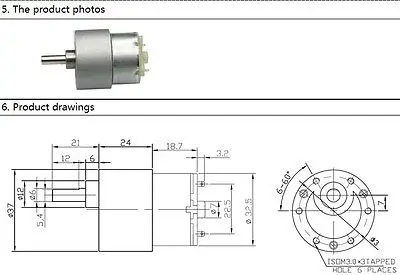 DC 6V 100RPM 32mm Diameter Display Shelf/Electric Toy Motor Model
