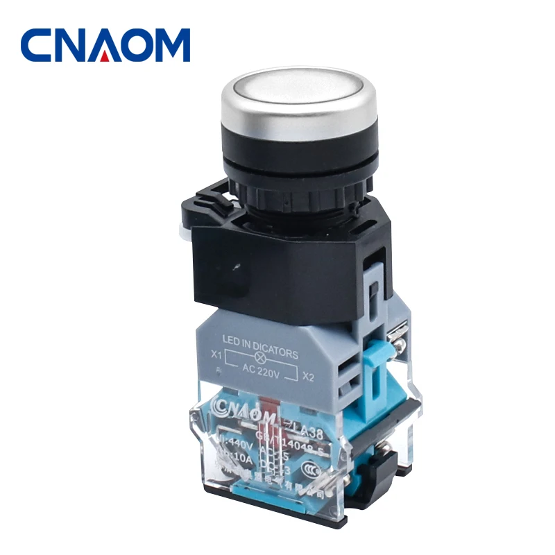 

LA38-11D LED Button Switch AC220V Self-locking Self-resetting Control Button 22mm ACDC12V 24V 36V 48V 110V