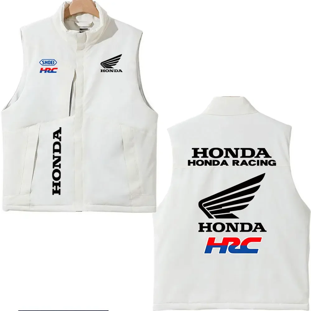 2025 Honda Racing Printed Cotton-Padded Vest Autumn Winter Men's Women's Outdoor Motorcycle Jacket Street Fashion Warm Clothing