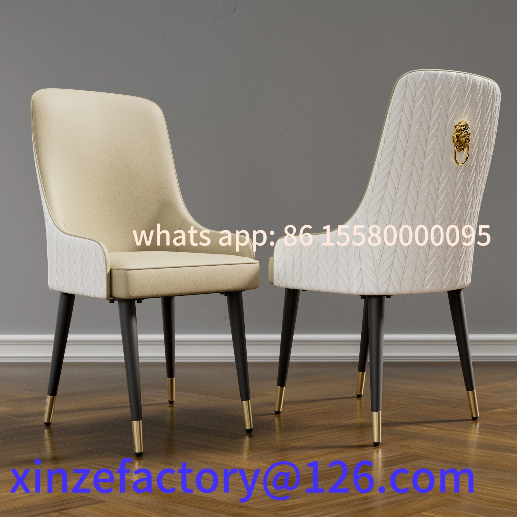 Aanpasbare 2 stuks luxe microvezel leer gestoffeerde eetkamer leeuwenkopklopper ontbijt keukenstoelen