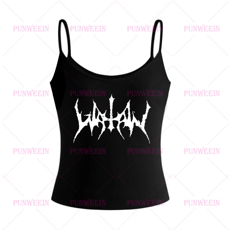 Watain Black Punk Gothic Sweetheart Helvete Rock Tank Tops Harajuku Vinatge Black Metal Death Summer Y2K Club Grunge Streetwear