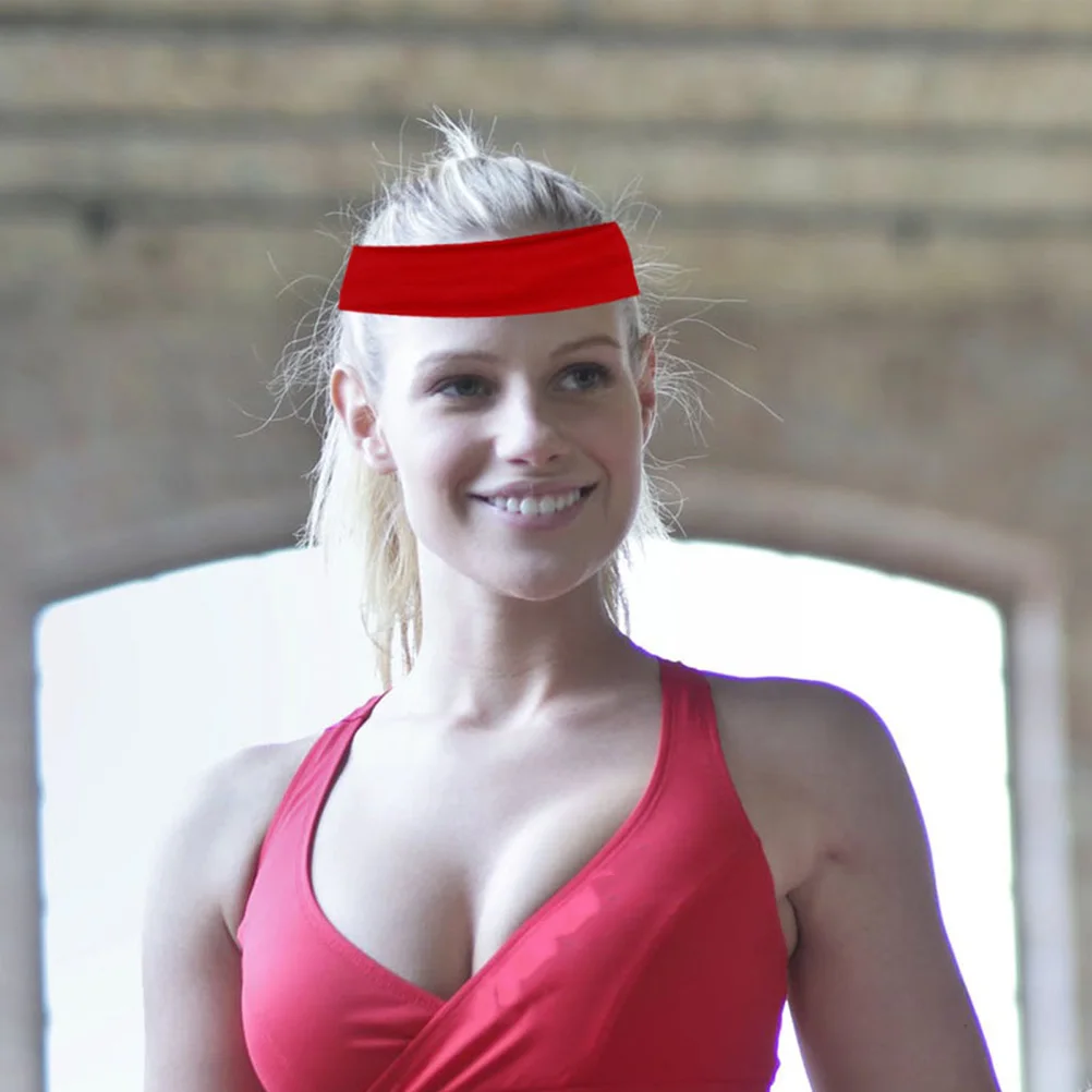 

5pcs Sports Headband For Women Wide Breathable Sweat-Absorbing Stretchy Hair Band Yoga Running Exercise Red Pink Watermelon Rosy