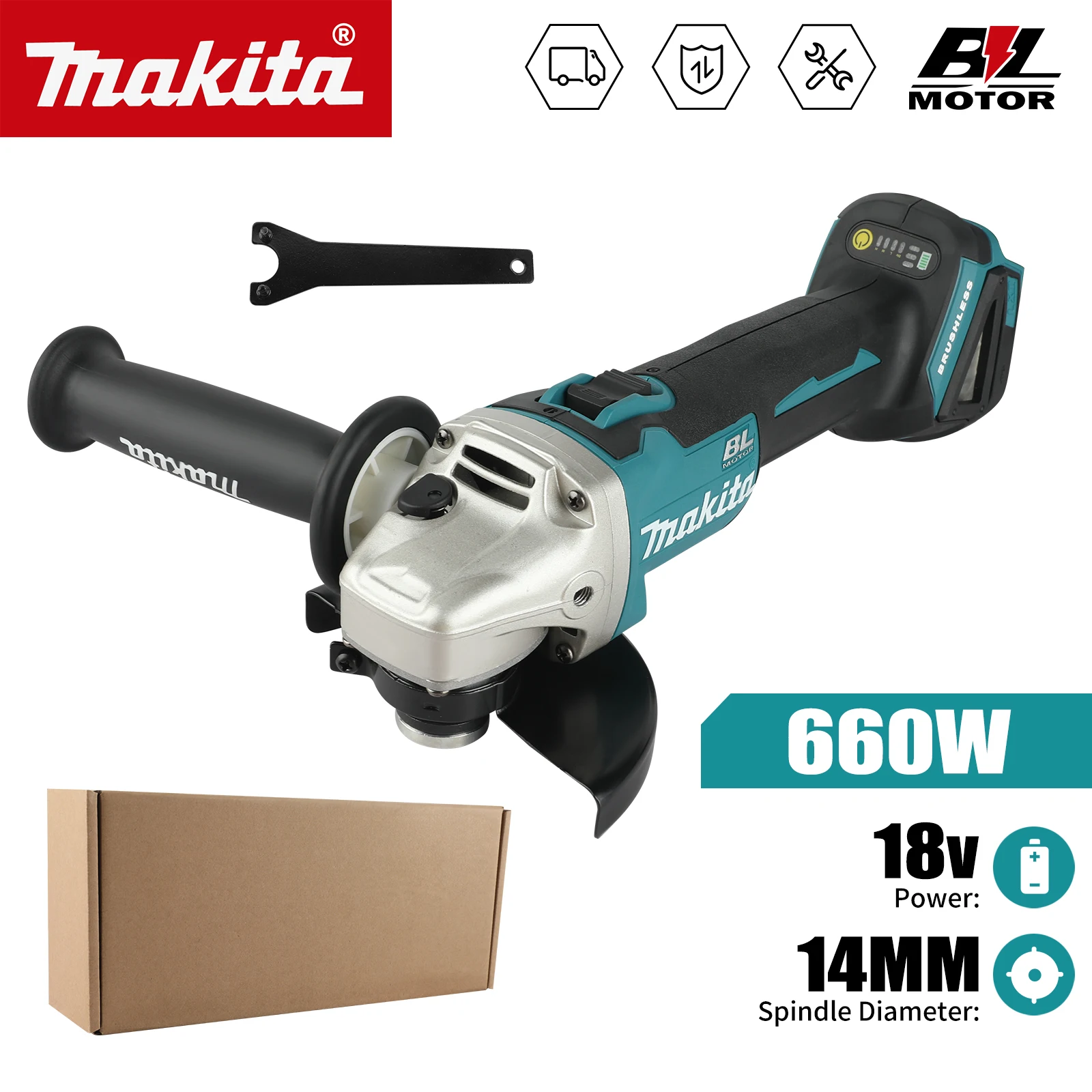 

Makita 18V 115mm DGA456 Brushless Electric Angle Grinder High Power Rechargeable Lithium-Ion for Cutting And Polishing