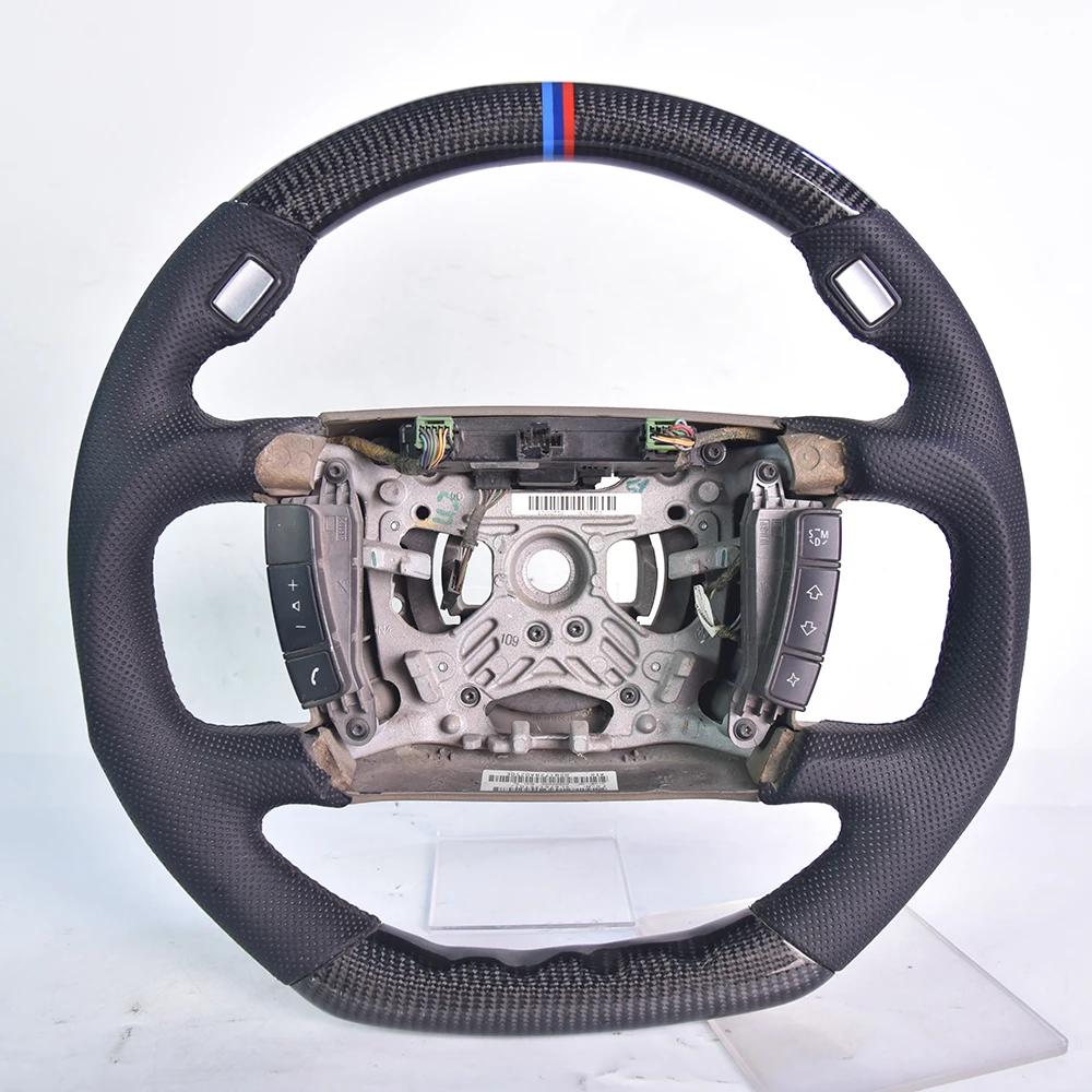 For BMW E60 E66 E84 E90 E87 F18 F02 G38 F30 F07 M1 M2 M3 X1 X5 MINI R56Carbon Fiber Leather Steering Wheel Modification in Stock