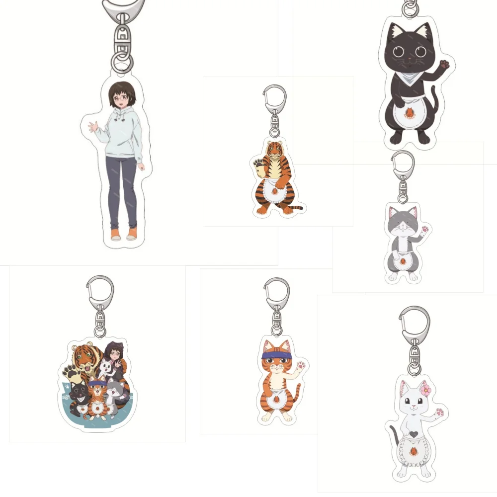 

6CM Anime Ramen Akaneko Red Cat Ramen animation High definition acrylic Keychain Acrylic Key Chain Keyring Strap Figure Hanging