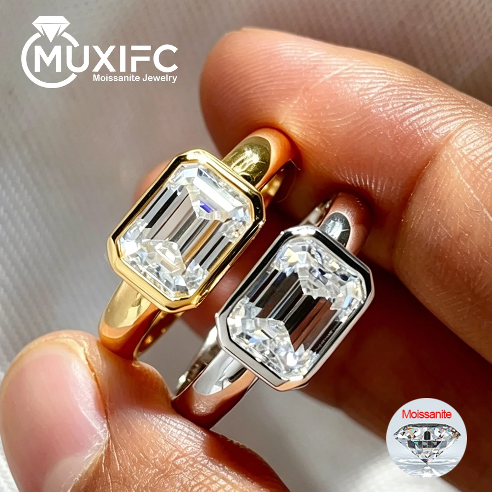 

2ct Emerald Cut D Color Moissanite Engagement Ring Solitaire Lab Diamond 925 Sterling Silver Rings For Women Jewelry Wholesale