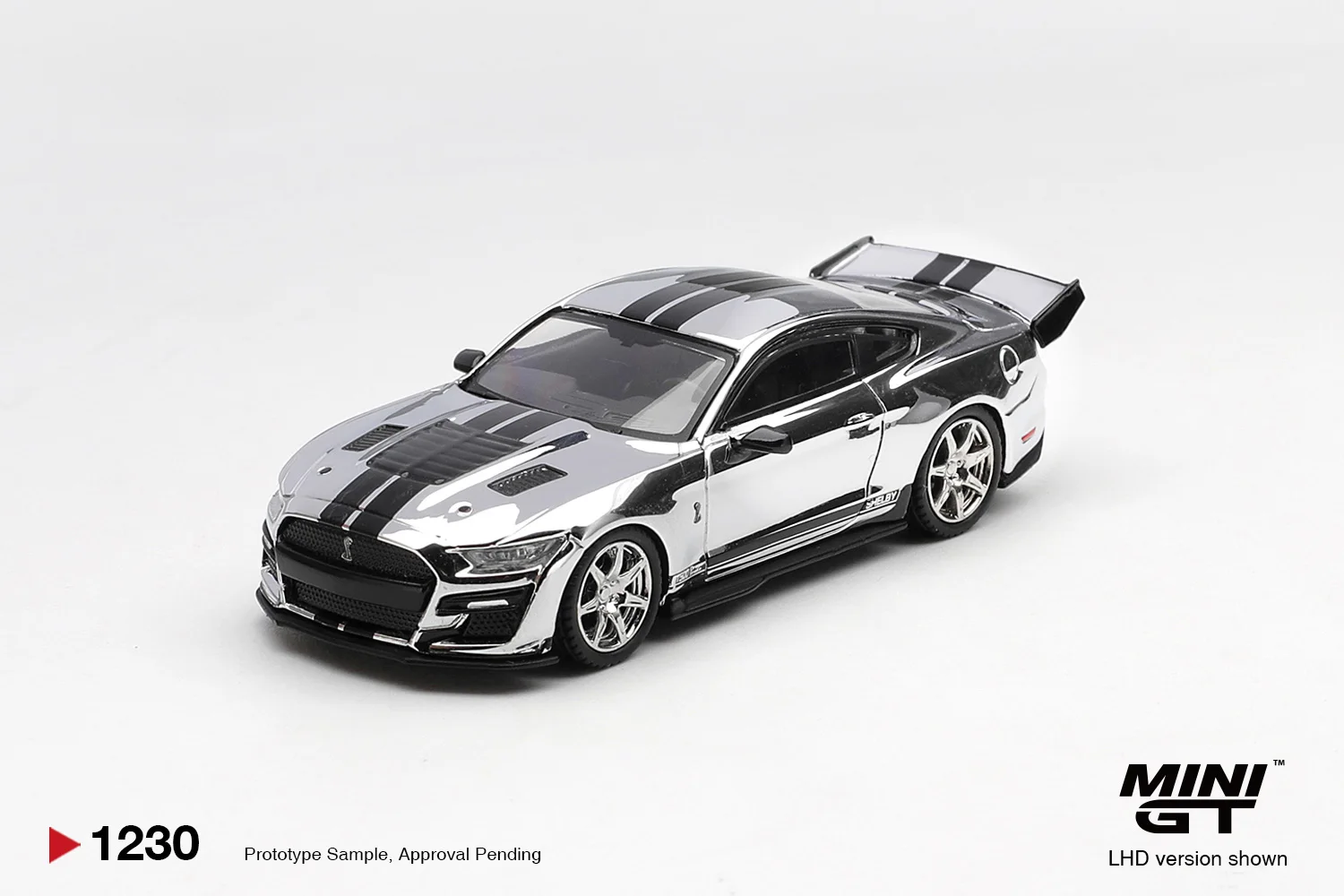 MINIGT 1/64 Shelby GT500 Dragon Snake Concept Chrome Silver MGT01230-CH Car Alloy Toys Diecast Metal Model Kids Toys Boys