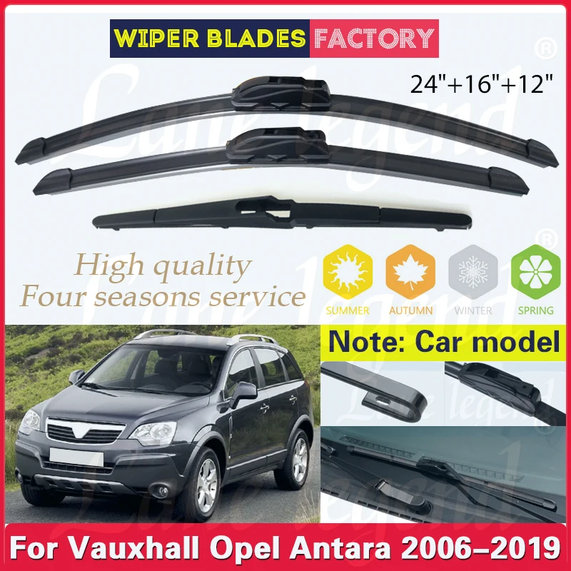 For Vauxhall Opel Antara 2006 - 2019 Car Wiper Front Rear Wiper Blades Windshield Windscreen Window 24