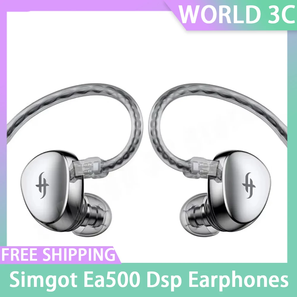 Simgot Ea500 Dsp Earphones In Ear Wired Gaming Earbuds With Dual-Magnetic-Circuit Dual-Cavity Stereo Headphone Custom For Gamer