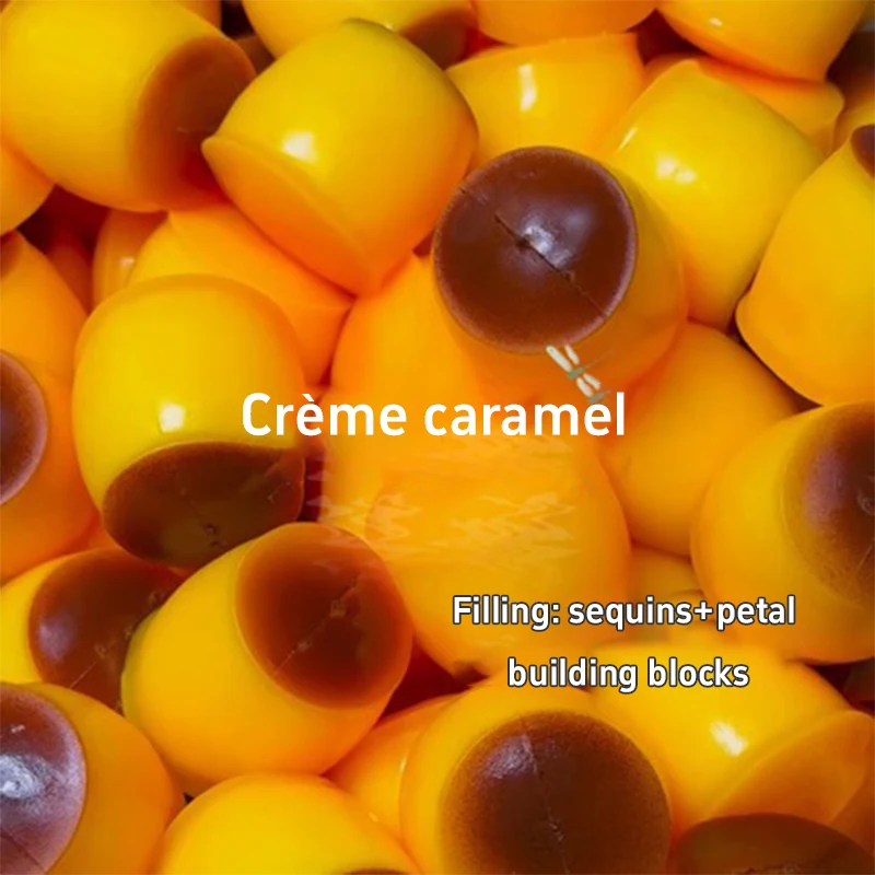 Bola de Apertar em Formato de Pudim, Crocante de Caramelo, Artesanal, Macia, Portátil, Acessório DIY Anti-stress e Brinquedo Fofo para Mesa