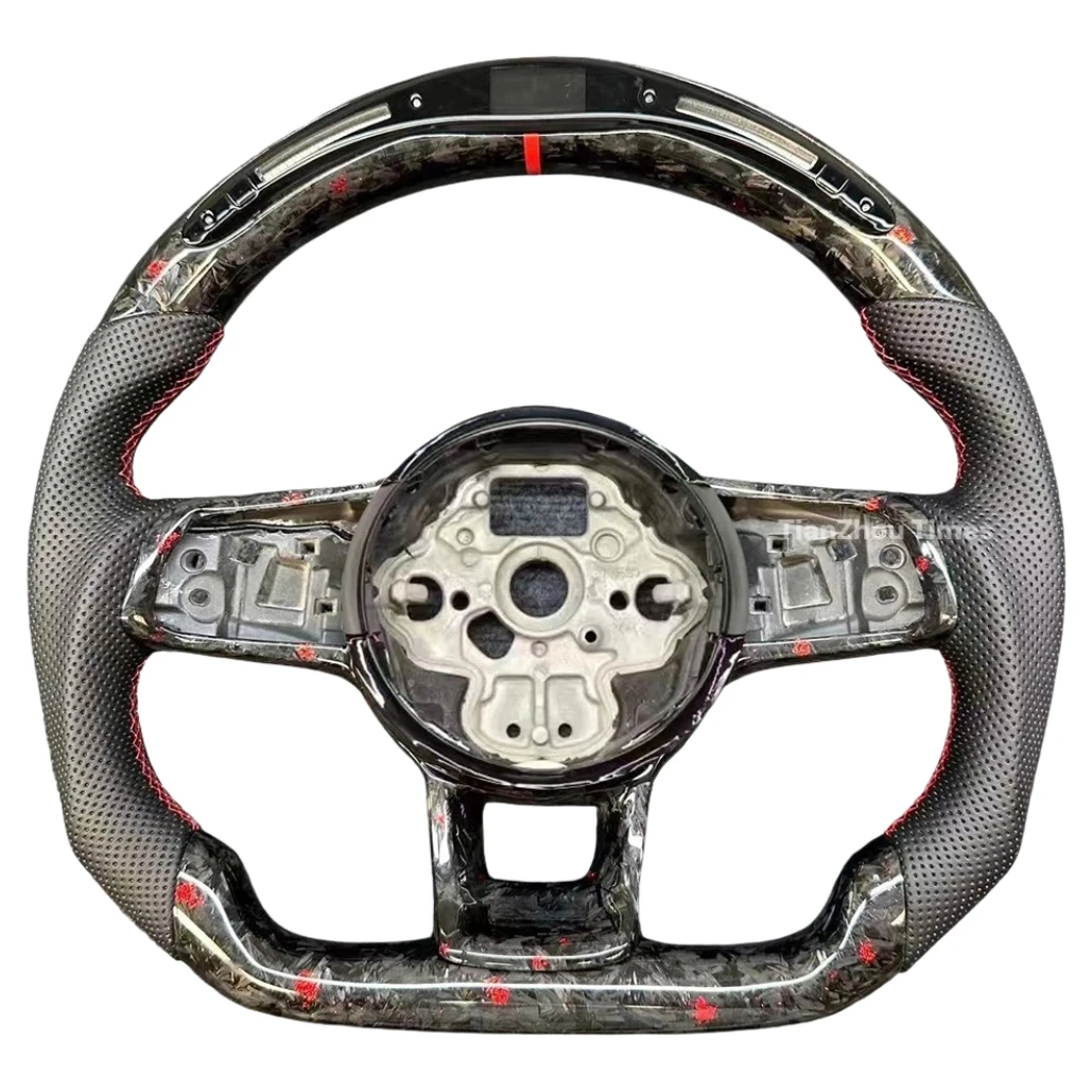 

Custom Forged Carbon Fiber Leather Led Heated Steering Wheel Compatible With Golf7 GTI Mk7 Golf4 Golf5 Golf6