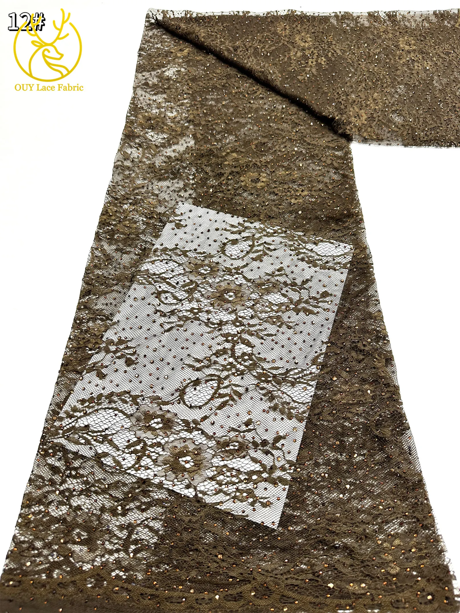 5 Yards französische Stickerei-Tüll-Diamantspitze, nigerianische afrikanische Pailletten-Perlen-Spitze für Damen, Partykleid, Hochzeitskleid, Nähen – Detail 33