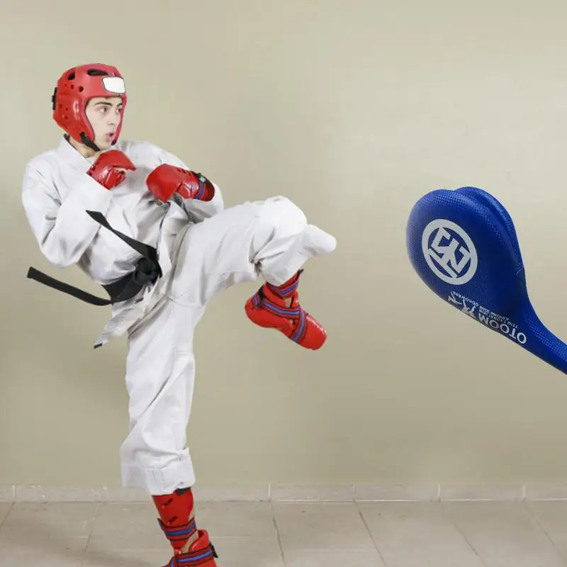 Taekwondo podkładki bokserskie dzieci Kick Pad cel Karate Punch PU odbicie podkładki gąbkowe podwójne kopnięcie podkładka bokserska dla dzieci