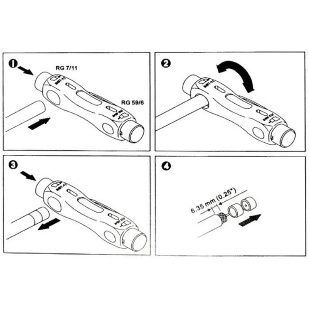 High Quality Coaxial Cable Wire Pen Cutter Stripper Hand Stripping Pliers Tool for RG59 RG11 RG7 RG6 Electrician Repair Tool