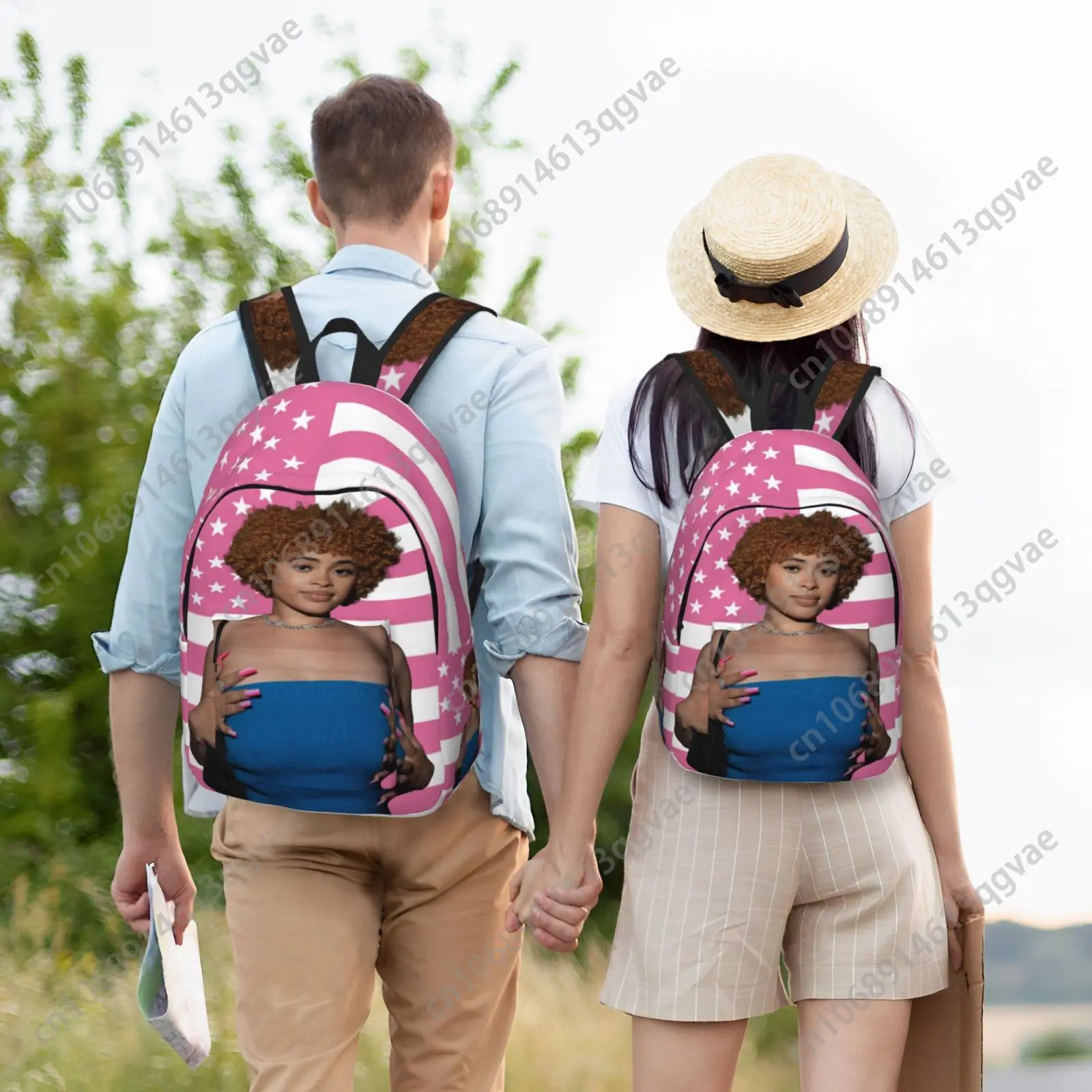 Ice Spice American Rapper Munch Custom Canvas Leichter Rucksack Mode Langlebig Student Männer Frauen Business Tagesrucksack