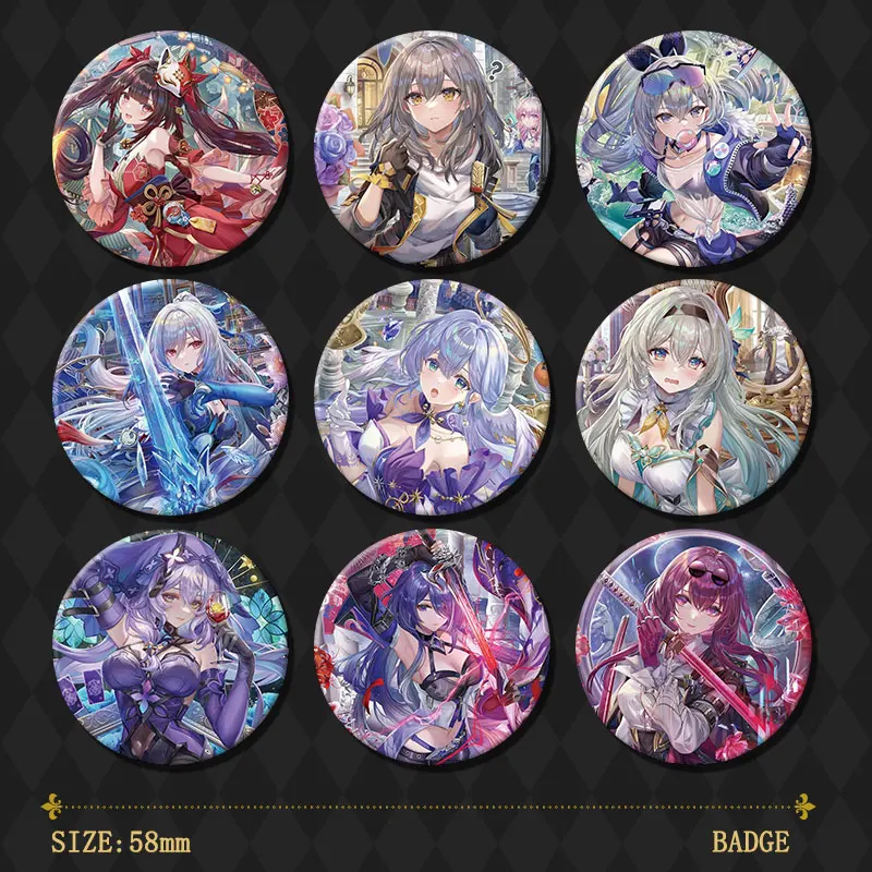 58 мм игра Honkai: Star Rail значок булавки Robin Black Swan Acheron Kafka Jingliu костюмы для косплея аниме фигурка аксессуары кулон