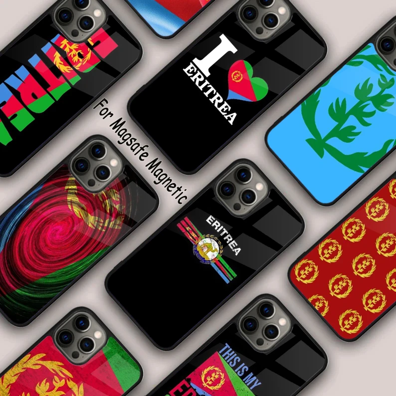 Eritrea National Flag Coat Of Arm Magnetic Phone Case For APPLE iPhone 16 14 13 12 11 Pro Max 15 Plus Wireless MagSafe Cover