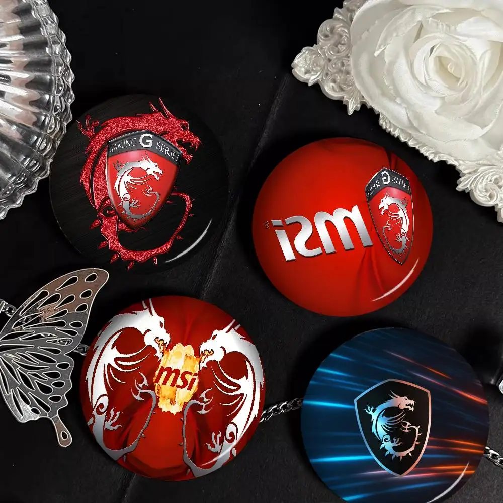 Gaming M-MSI Dragon Logo 32/44/58MM Customizable Button Pins Cute Funny Creative Badge Jewelry Decor Gifts For Friends