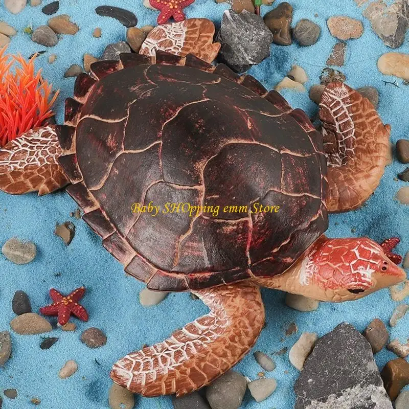 23GD Sea Creature Toy Hand Painted Turtles Figurine for Bath and Educational Fun