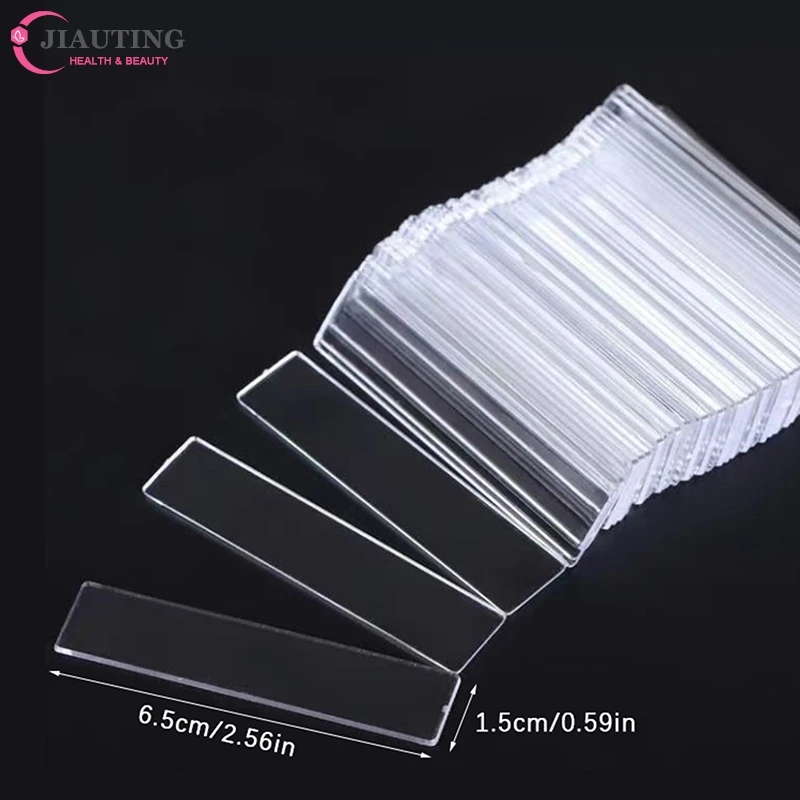 50pcs/pack Transparent Nail Stand Press On Nails Packaging Fake Nails Display Stand Double Sided Tape For Salon Nail Decorations