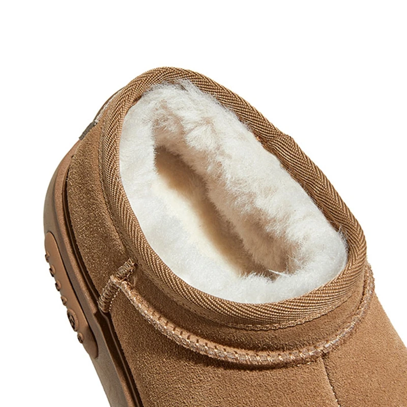 2025 Women's Snow Boots Genuine Leather Large Toe Winter Women Boots Ankle boots Plush for warmth female Cotton-Padded Shoes - Image 5