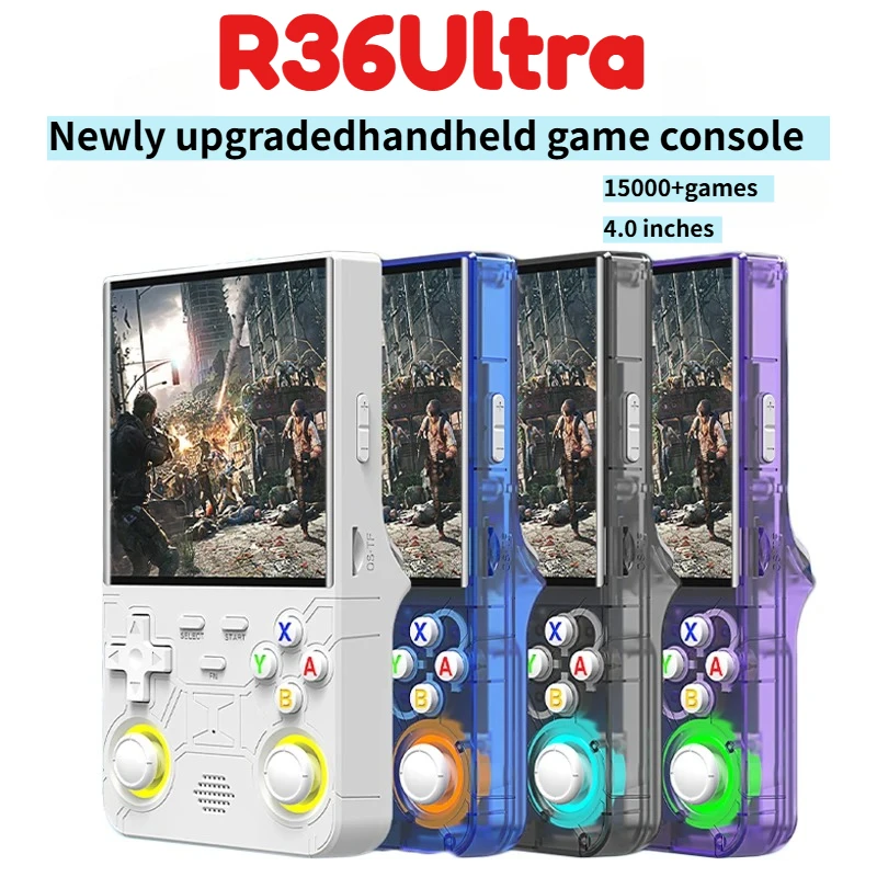 

R36Ultra Retro Handheld Game Console128G15000+Gaming 4.0-inch Open Source Linux System Portable Video Player Can connect to WIFI