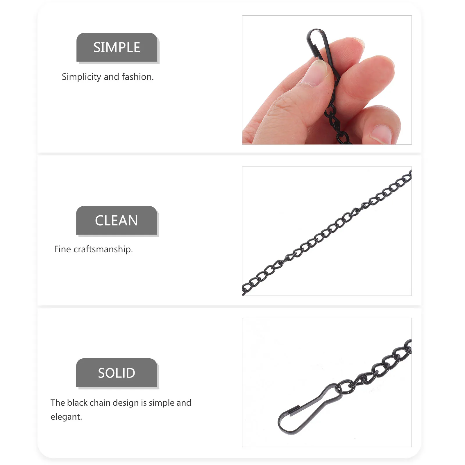 

10Pcs Black Metal Hanging Chains Sturdy Plant Hangers Heavy Duty for Bird Feeders Planters Lanterns Indoor Outdoor Use