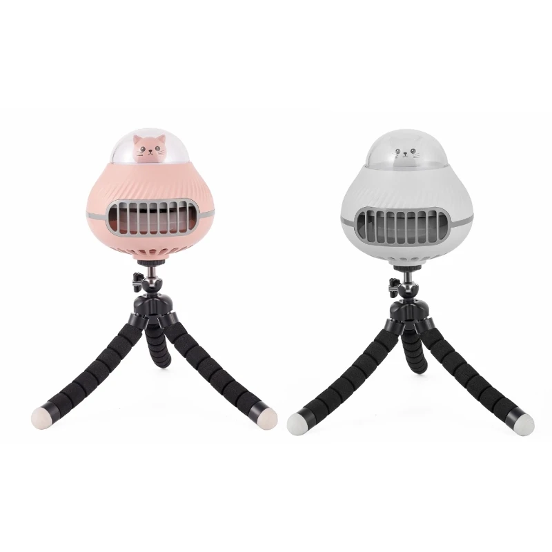 

B2EB USB Stroller Fan for Baby Portable Clip On Fan Baby Travel Gear Powered Fan for Pram Rechargeable Fan Night Lamp