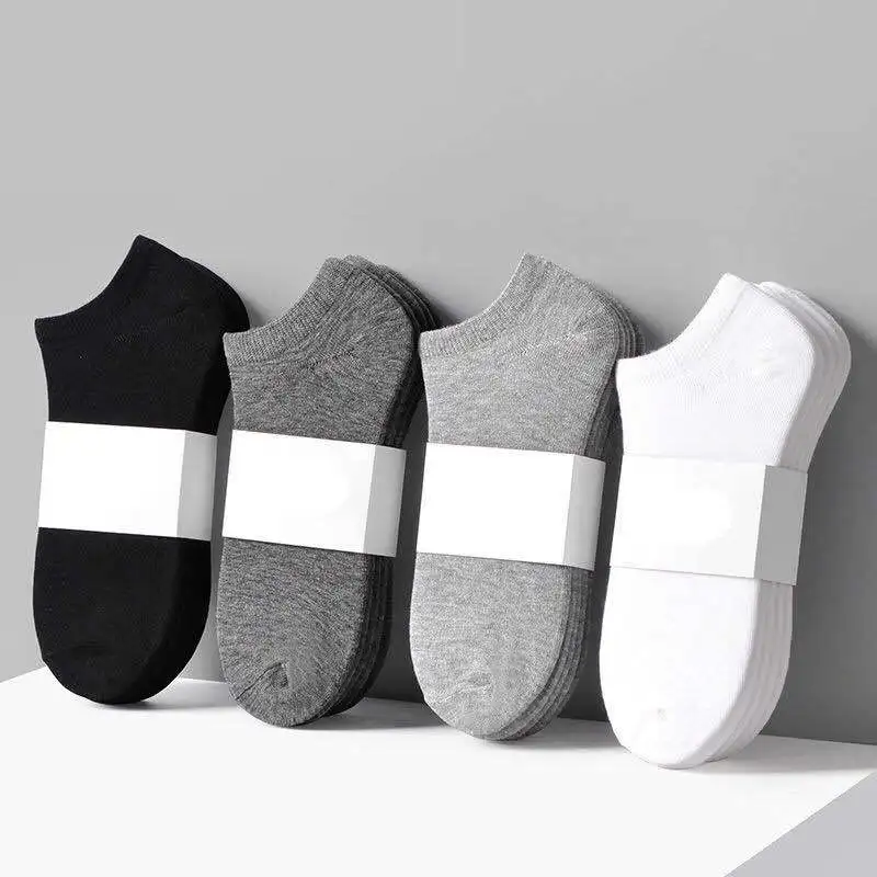 10 Pairs and 5Pairs Women\'s Socks Solid Color White Black Ankle Socks Breathable Sports Comfortable Cotton Floor Socks for Women