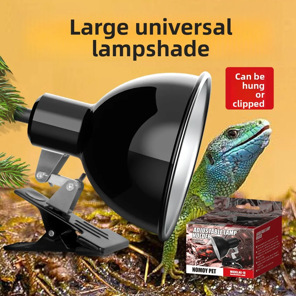 NOMOY Full Metal Swivel Lamp Stand with Switch & Ceramic Socket for Reptile Heat Lamps, Fits Various Plugs