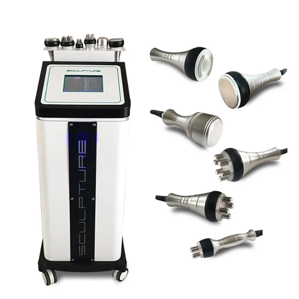 6 in 1 Vacuum Therapy Cavitation Slimming Machine Arms Legs Lifting Body Shaping Radiofrequency Facial Tightening Equipment