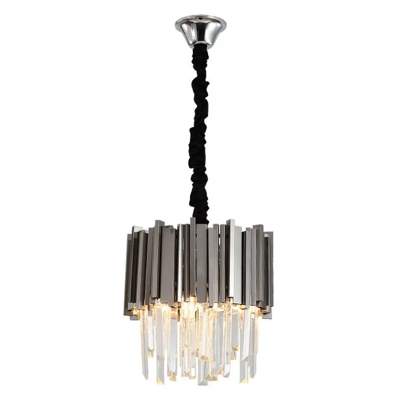 

Modern Crystal Chandelier for Dining Room Luxury Kitchen Island Chain Cristal Lamp Home Decor Gold Stainless Steel Light Fixture