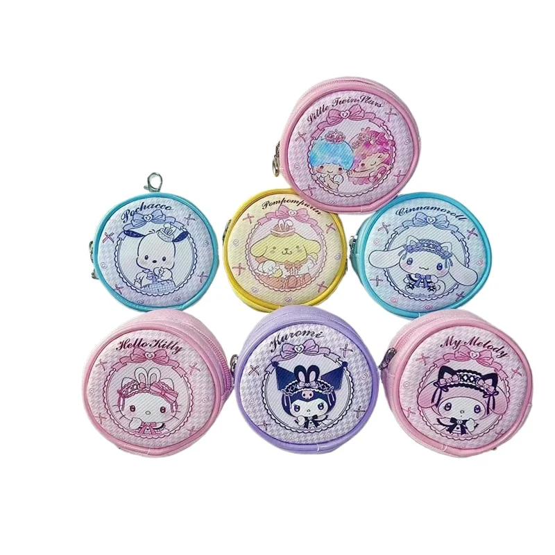 

Милый кошелек Hello Kitty, женский кошелек Sanrio, кошельки для монет, держатель для карт на молнии Melody, сумка для монет Kuromi, клатч с мультяшным принтом