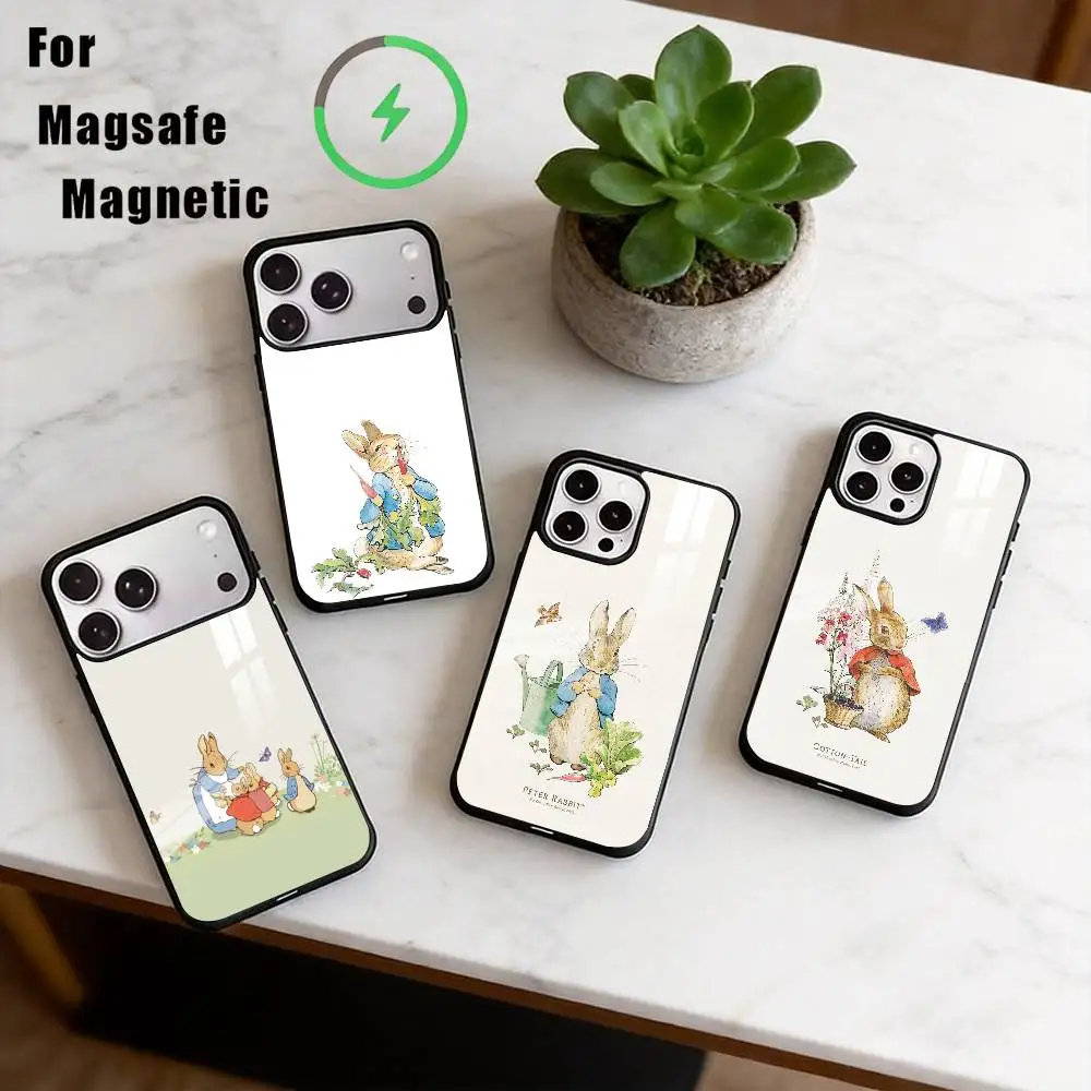 

P-Peter Rabbit Phone Case For iPhone17,16,15,14,13,12,11 Plus,Pro Magnetic For Magsafe Wireless Charging