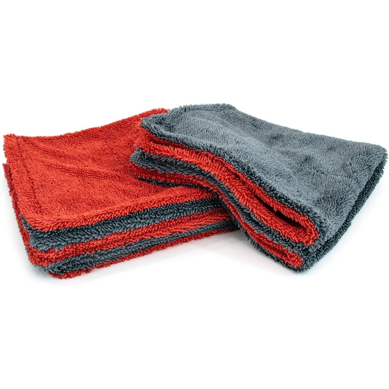 

Microfiber Drying Towel for Cars, Trucks, SUVs, Double-Twist Pile, 16x16 Inch, Red/Gray, Pack of 1