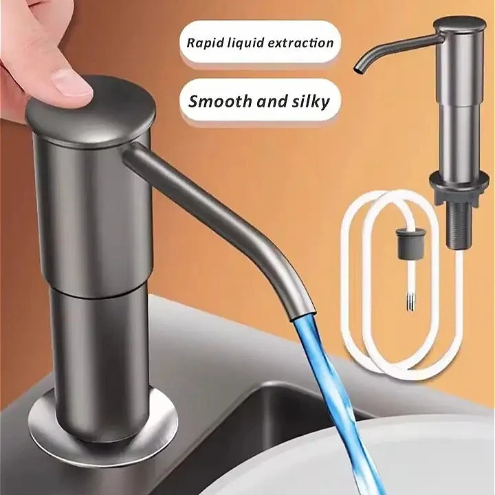 

Kitchen Counrtertop Dishes Dispenser with Extention Tube Hand Press Soap Liquid Pump Plastic Soap Dispenser Sink Accessories