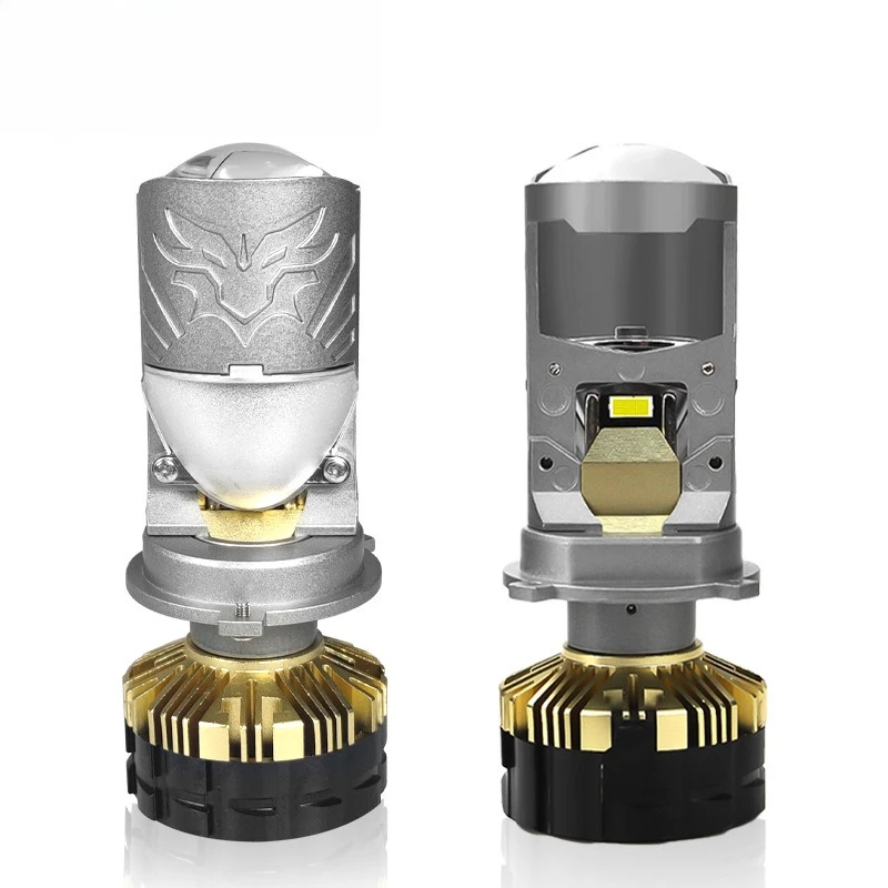 

170W H4 Bi LED Projector Headlight with Halo Dual Copper Tube High Low Beam Super Bright Car Motorcycle LED Retrofit Lamp 12V