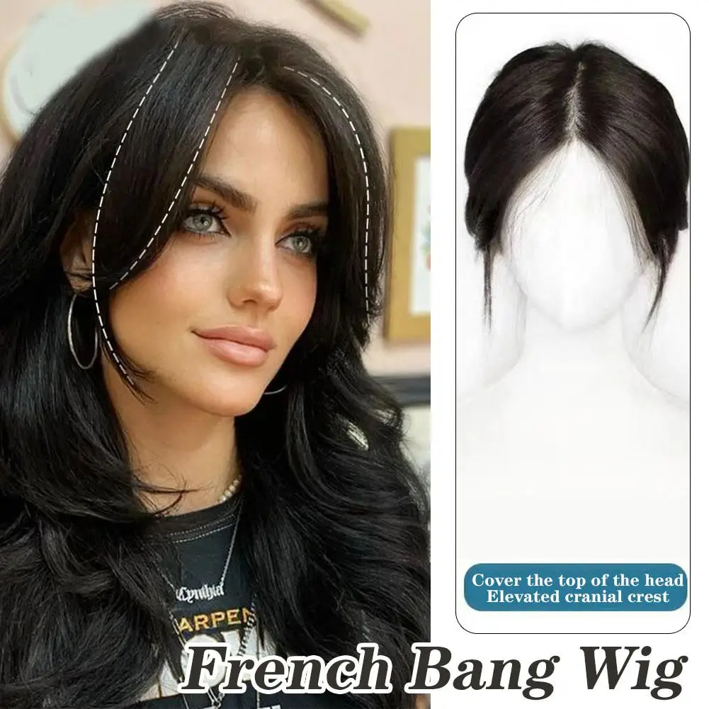 Wig Pieces For Women Simulated Hair On The Of The Head Natural And Fluffy Eight Shaped Bangs Light And Thin Hair Pieces