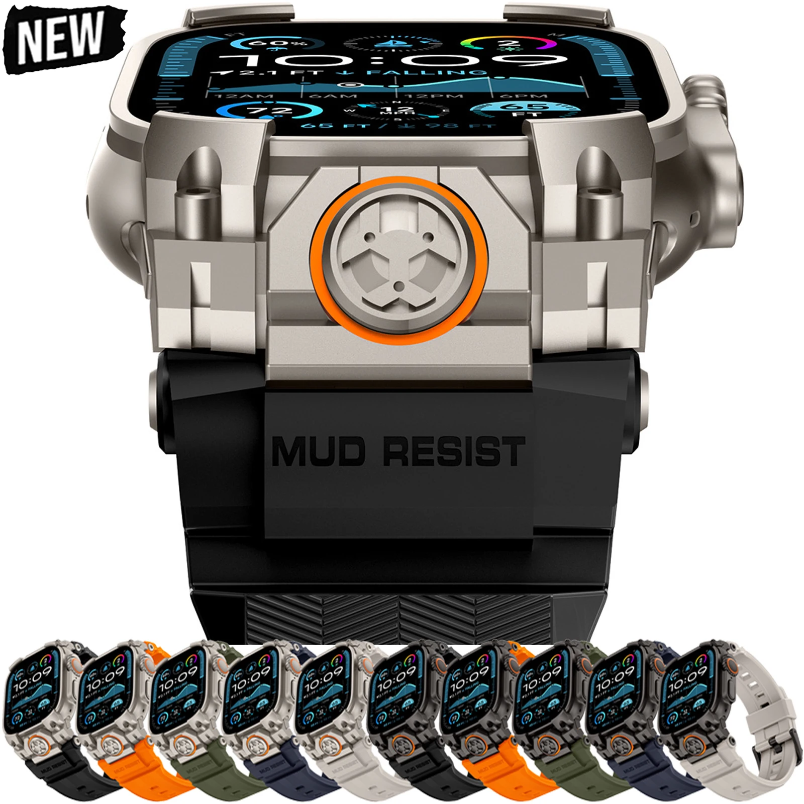 

Силиконовый ремешок для Apple Watch Ultra 3 49 мм, спортивный ремешок в бронированном стиле для Iwatch Ultra 2 1 49 мм, сменные аксессуары для браслета