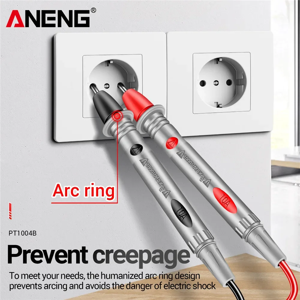 ANENG Digital Multimeter Test Pen Wire Probe Leads 1000V 10A Universal Needle Tip PT1004B Anti-burnHeat Resistance Welding Tools