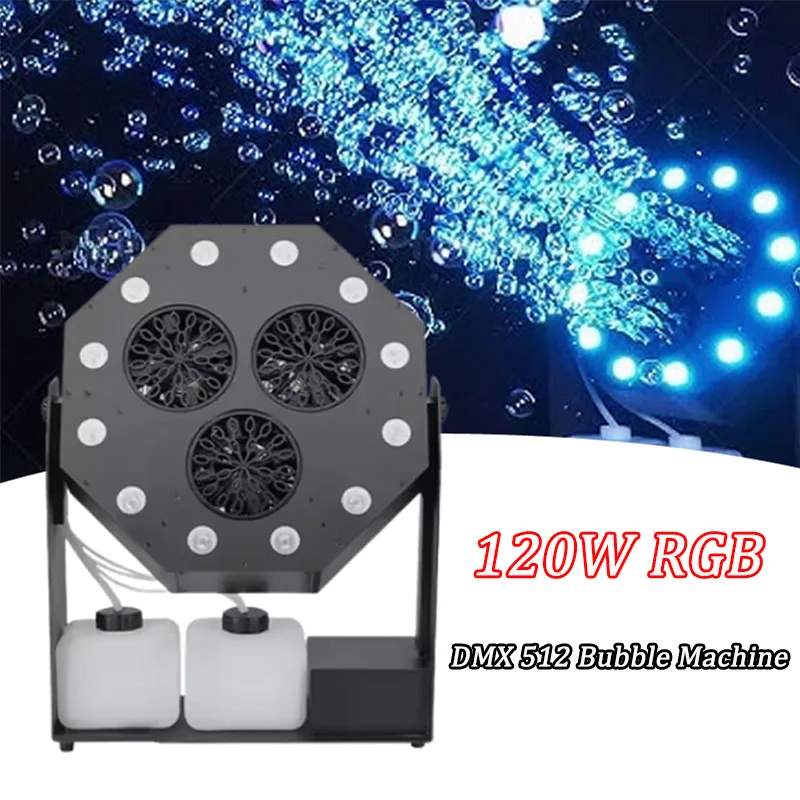 

120 Вт светодиодный пузырьковый распылитель DMX 512 пульт дистанционного управления 4 в 1 RGBW 180 градусов с подвижной головкой Storm Bubble распылитель для детской вечеринки, свадьбы