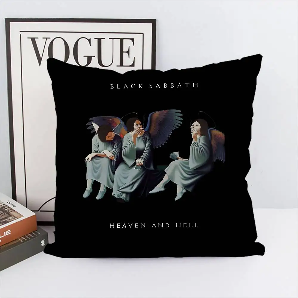 

BLACK S-SABBATH Pillow Case Double-Sided Printing Cushion Cover 45x45 Decorative Cushions Sofa Home Decor Soft Pillowcase