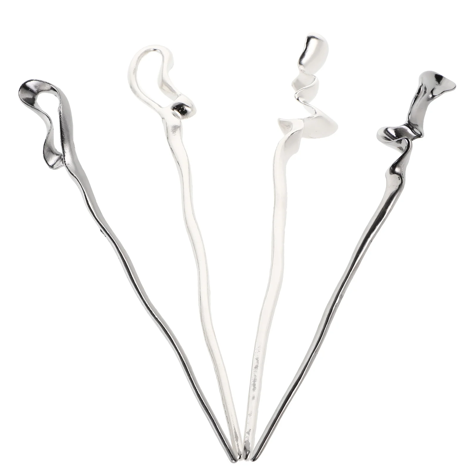 

4pcs Geometric Alloy Sticks Vintage Accessories Women Retro Hairpin Chopsticks Long Lasting Premium Material Easy Match Party