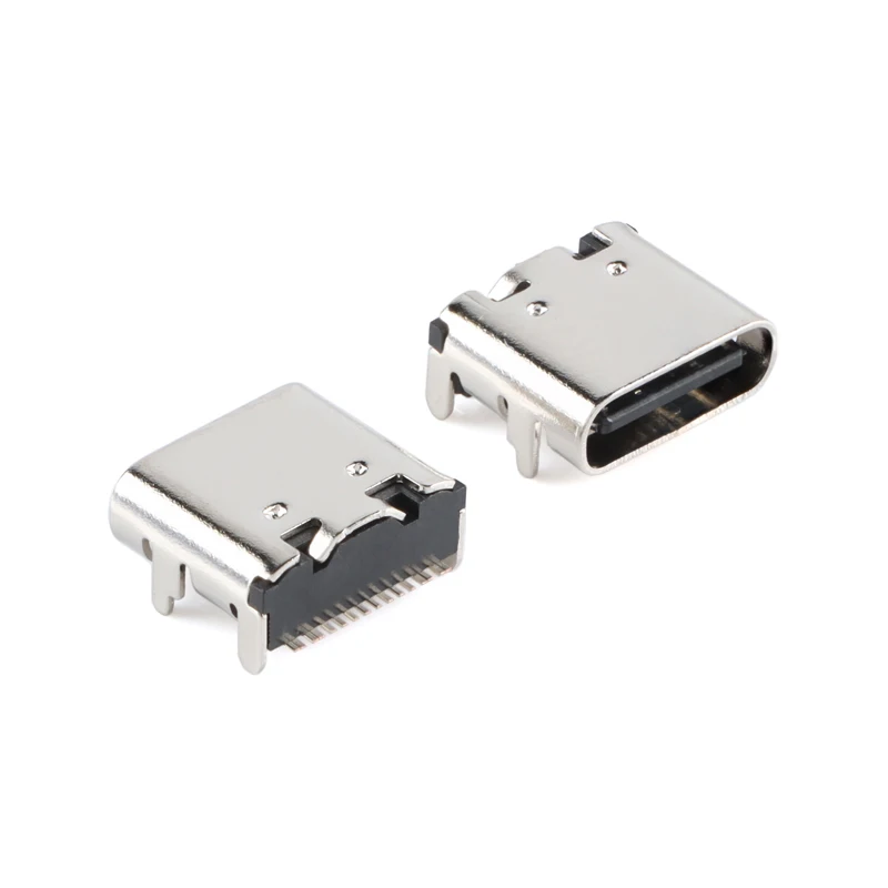 5PCS SMT USB 3.1 Type-C 16pin female connector For Mobile Phone Charging port Charging Socket Tow feet plug
